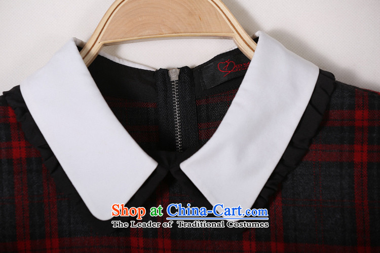 2015 The women's code hypertrophy dresses Korean OL commuter temperament lapel video thin long-sleeved short skirt wear skirts latticed Sau San lady in red and gray skirt of thick 2XL paras. 125-140 catty picture, prices, brand platters! The elections are supplied in the national character of distribution, so action, buy now enjoy more preferential! As soon as possible.