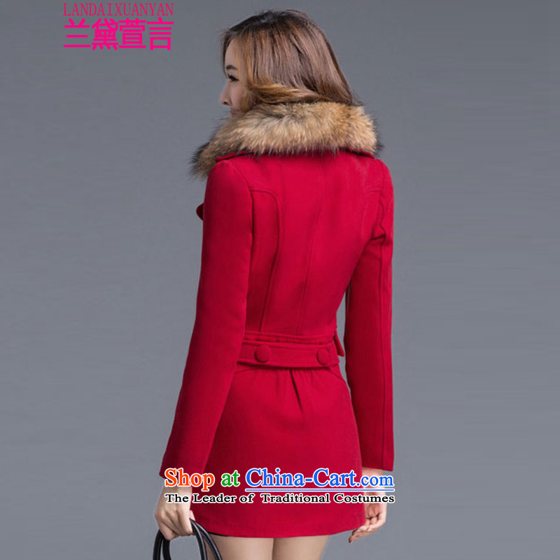 Lauder Xuan statement? female COAT 2015 gross autumn and winter female new Korean version in Sau San long coats)? jacket female Lauder, L, raise 1020 Xuan (LANDAIXUANYAN) , , , shopping on the Internet