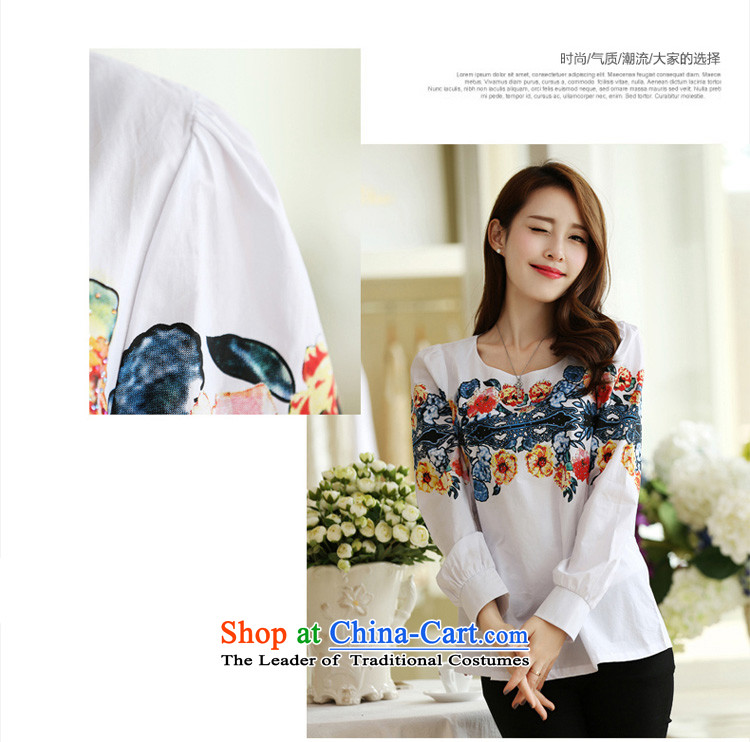 In the autumn of 2015, Sophie female new to xl thick MM female pure cotton long-sleeved T-shirt Korean female 1694 White 5XL shirt picture, prices, brand platters! The elections are supplied in the national character of distribution, so action, buy now enjoy more preferential! As soon as possible.