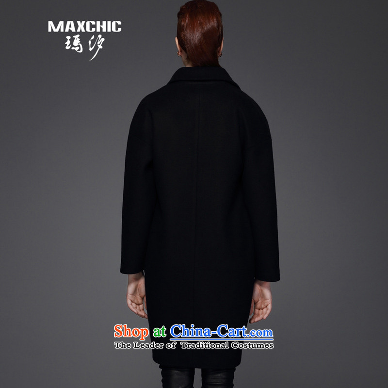 Marguerite Hsichih maxchic 2015 Autumn and Winter Female Plug-rotator cuff loose ends in-long hair? 13652 coats, black , Marguerite Hsichih Parliamentary services (maxchic) , , , shopping on the Internet