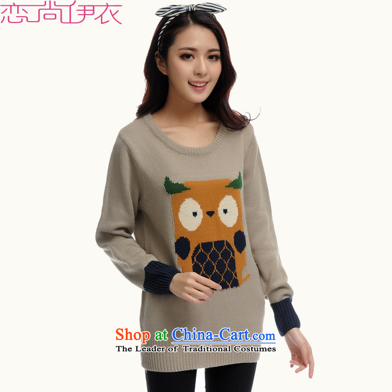 C.o.d. Sweater Western wind spring XL Knitted Shirt, long graphics thin Sau San OL owl stamp forming the mei knitting clothes thick green 4XL about 170-185 Yi Jin, land is of Yi , , , shopping on the Internet