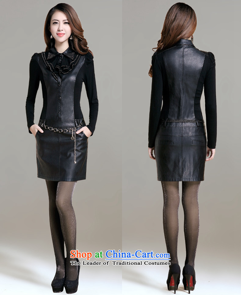 Eun-Ya Xiu 2015 autumn and winter new women's thick MM to xl in Sau San pu coated long stitching package and skirt 68# black XL recommendations for winter version catty picture, prices, brand platters! The elections are supplied in the national character of distribution, so action, buy now enjoy more preferential! As soon as possible.