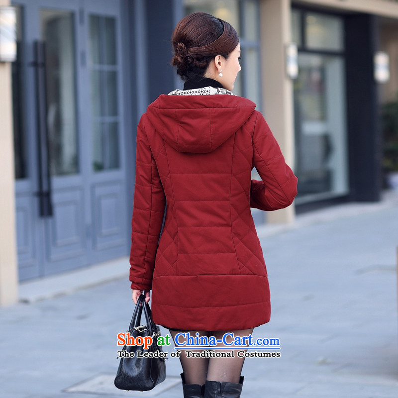 El-ju Yee Nga 2015 Winter 4XL mother large load women in long thick stitching cotton coat thick cotton to increase MM J99085 XXXXL, el-ju/tr. by its card Yee Nga shopping on the Internet has been pressed.