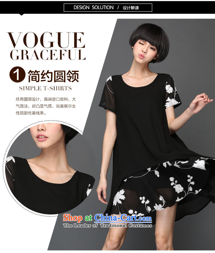 To better to increase the number of women with king size code 200 catties Korean loose video thin short-sleeved embroidered double chiffon dresses picture for 140-155 2XL Black catty picture, prices, brand platters! The elections are supplied in the national character of distribution, so action, buy now enjoy more preferential! As soon as possible.