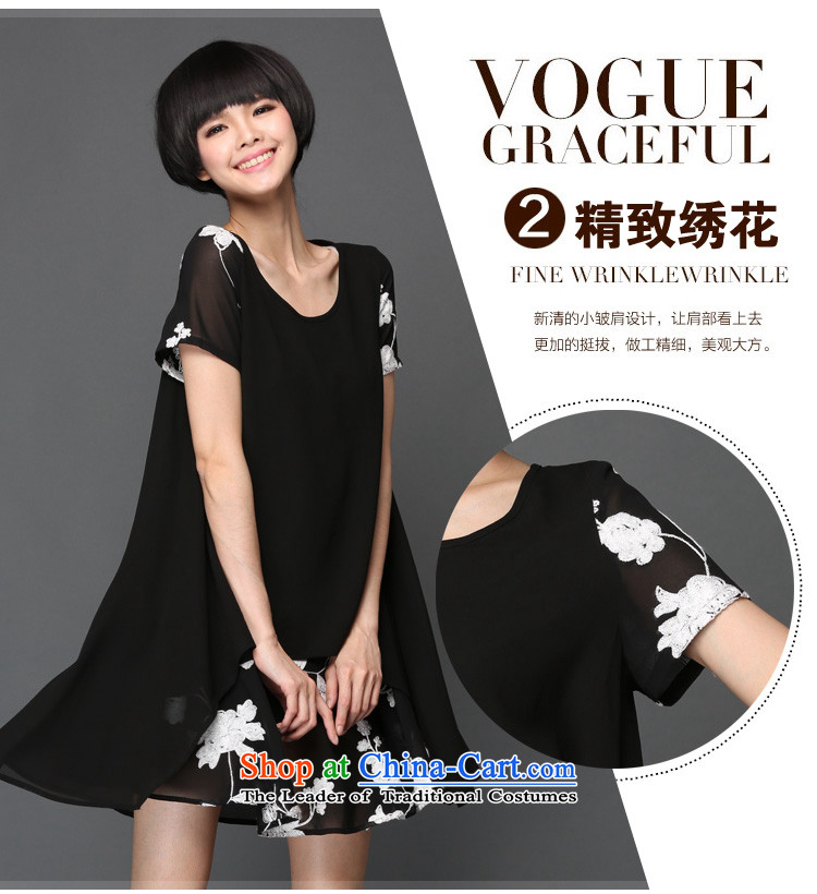 To better to increase the number of women with king size code 200 catties Korean loose video thin short-sleeved embroidered double chiffon dresses picture for 140-155 2XL Black catty picture, prices, brand platters! The elections are supplied in the national character of distribution, so action, buy now enjoy more preferential! As soon as possible.