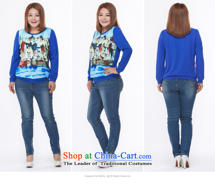Msshe xl women 2015 Autumn replacing thick girls' Graphics thin of leisure stamp long-sleeved sweater round-neck collar 2673RD 3XL Blue Photo, prices, brand platters! The elections are supplied in the national character of distribution, so action, buy now enjoy more preferential! As soon as possible.