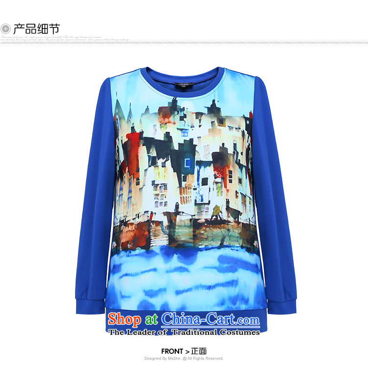 Msshe xl women 2015 Autumn replacing thick girls' Graphics thin of leisure stamp long-sleeved sweater round-neck collar 2673RD 3XL Blue Photo, prices, brand platters! The elections are supplied in the national character of distribution, so action, buy now enjoy more preferential! As soon as possible.