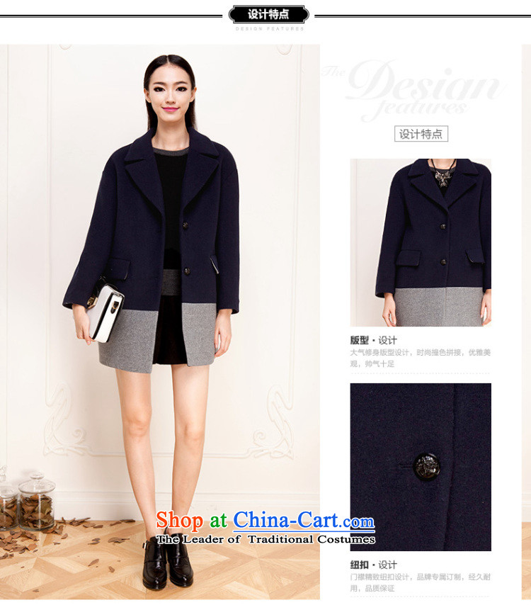 El Boothroyd 2015 winter clothing new Korean spelling color lapel gross? overcoat female 6481227890 navy blue L picture, prices, brand platters! The elections are supplied in the national character of distribution, so action, buy now enjoy more preferential! As soon as possible.