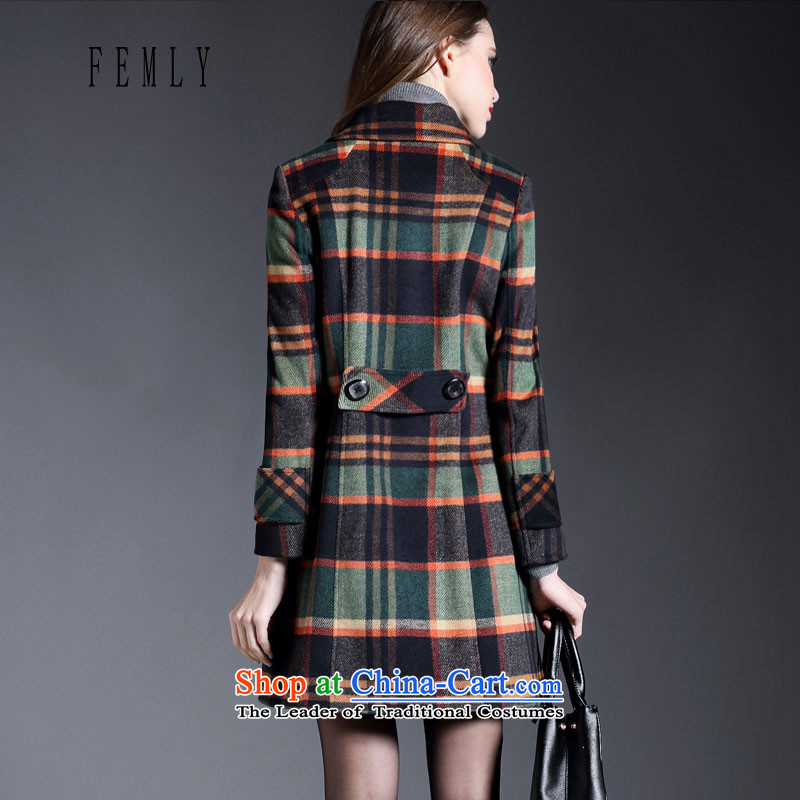  The Law of Cayman Lin 2015 FEMLY autumn and winter load new a wool coat children in long hair? jacket Sau San 5224 Green M law Cayman Lin , , , shopping on the Internet