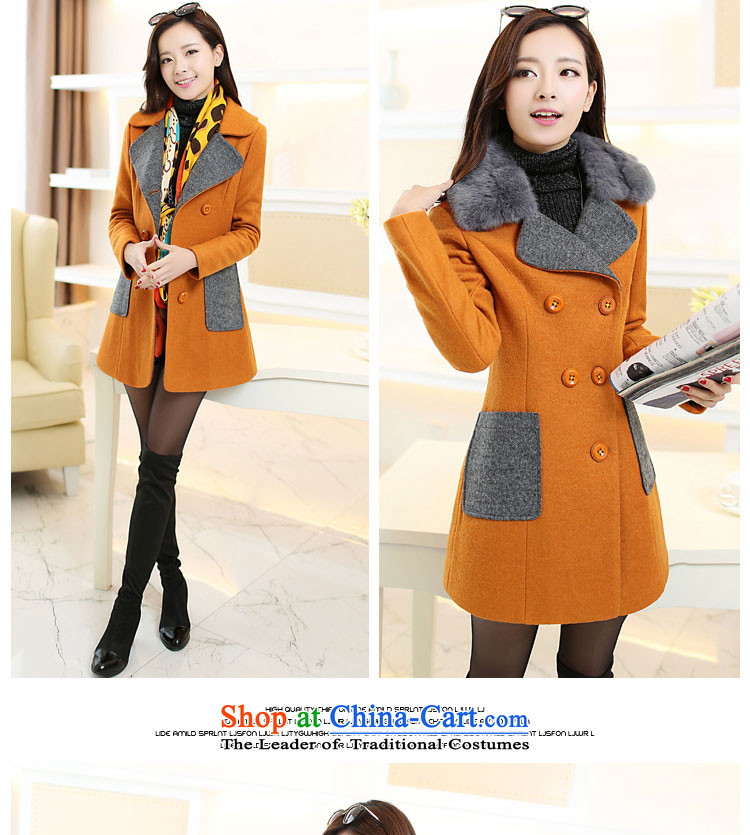 Lauder Xuan statement? female COAT 2015 gross autumn and winter new women's gross jacket version won? long coats)? female 115 (with true in the red LED) L picture gross, prices, brand platters! The elections are supplied in the national character of distribution, so action, buy now enjoy more preferential! As soon as possible.