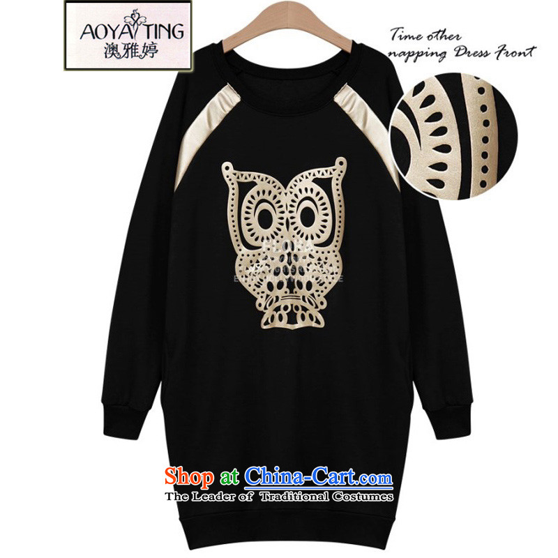 O Ya-ting spring and autumn 2015 new owl, forming the relaxd clothes to xl female sweater HM0769 female black Sau San wild 5XL recommendations 175-200, O Jacob aoyating Ting () , , , shopping on the Internet