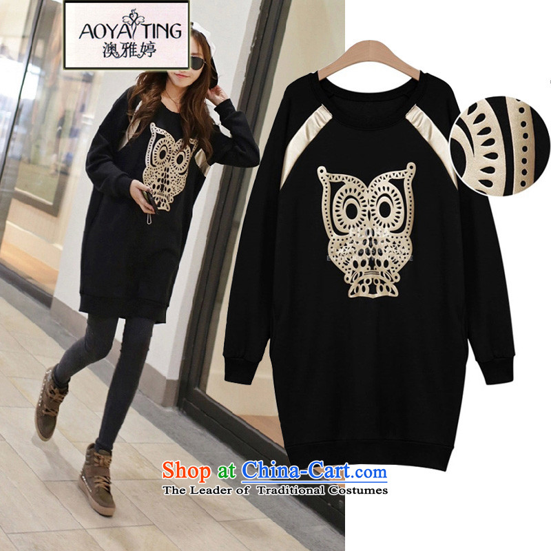 O Ya-ting spring and autumn 2015 new owl, forming the relaxd clothes to xl female sweater HM0769 female black Sau San wild 5XL recommendations 175-200, O Jacob aoyating Ting () , , , shopping on the Internet