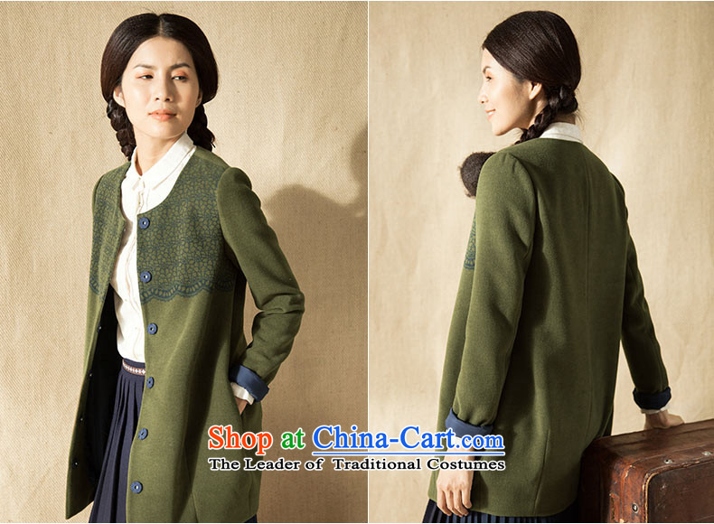 Athena Chu Cayman 2014 winter clothing new stamp neck long overcoat Women? 