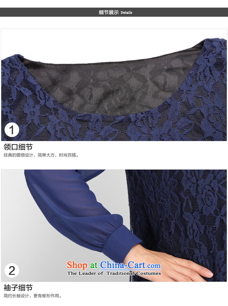 Luo Shani flower code women fall with thick mm lace loose intensify the sister thick, Hin obesity thin, dresses dark blue 6XL 3224 picture, prices, brand platters! The elections are supplied in the national character of distribution, so action, buy now enjoy more preferential! As soon as possible.