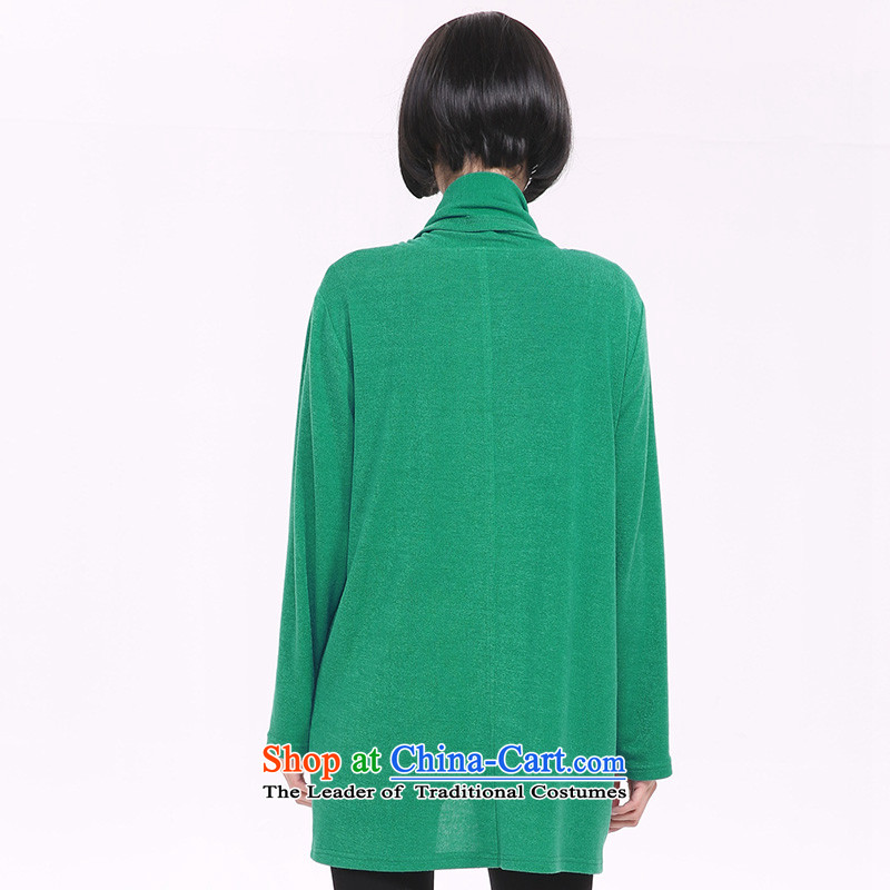 So clearly to xl female thick mm spring 2015 new Korean version of long-sleeved jacket knitting cardigan loose 5206 large green code of staff (smeilovly XL, , , , shopping on the Internet)