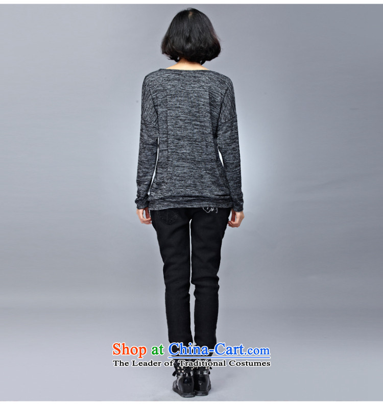 The Eternal Yuexiu Code women 2015 Autumn load thick sister new Korean version of video thin, thick clothes to wear the increase code 200 jin long-sleeved T-shirt shirt flower gray 3XL picture, prices, brand platters! The elections are supplied in the national character of distribution, so action, buy now enjoy more preferential! As soon as possible.