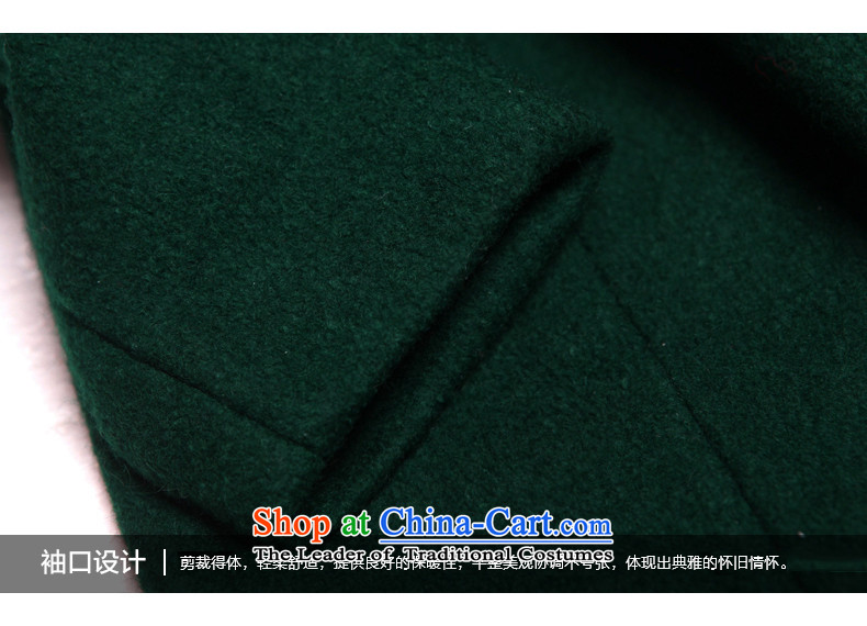 The half-timbered wool coat female Korean version of this Women's 2015 new Fall/Winter Collections in the medium to long term, Sau San a wool coat windbreaker thick dark green clip cotton S picture, prices, brand platters! The elections are supplied in the national character of distribution, so action, buy now enjoy more preferential! As soon as possible.