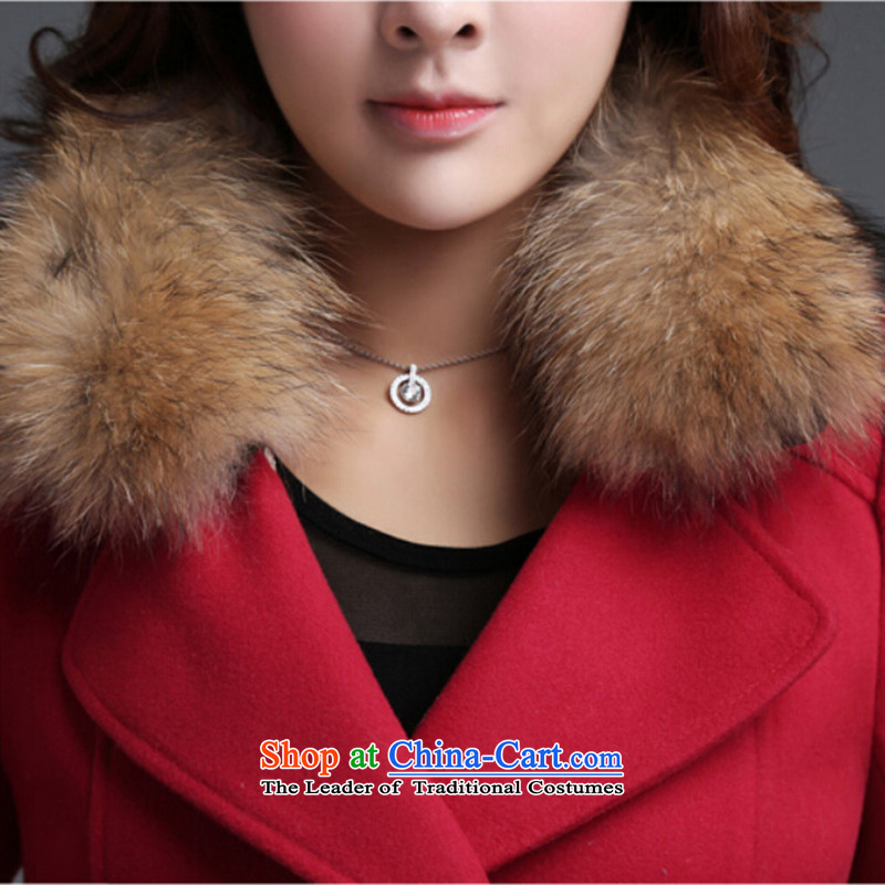 The Shek autumn and winter coats of wool? Korea thick edition in Sau San long hair?' Women's jacket , L, the red stone (bushi) , , , shopping on the Internet