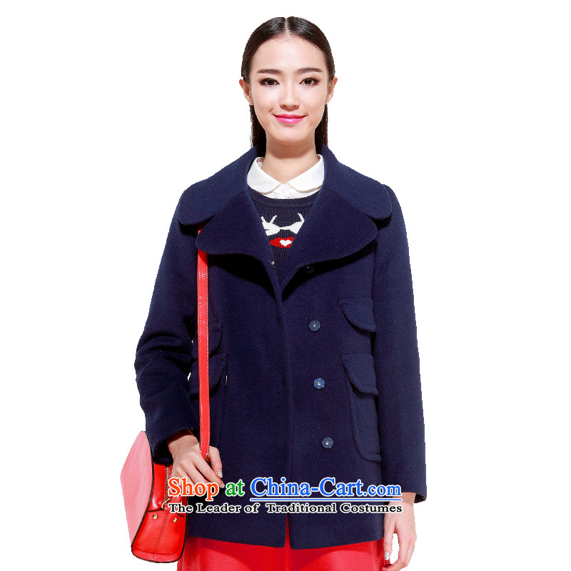 El Boothroyd 2015 winter clothing new woolen coat jacket loose lapel female gross flows 6481127578? jacket navy blue , L, of Lai (eifini) , , , shopping on the Internet