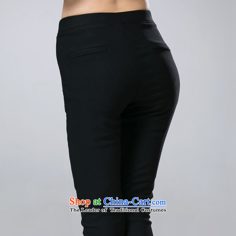 As provided for autumn and winter new products for larger female thick mm ultra thin plus ventricular hypertrophy of graphics-thick plus lint-free goods number-2383 black trousers 4XL, Yee (qisuo provisions) , , , shopping on the Internet