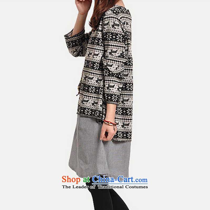 Arthur magic yi 2015 Autumn, new larger female Korean Version Stamp leave two stylish and relaxd long-sleeved black skirt , L, Arthur Magic Yi shopping on the Internet has been pressed.