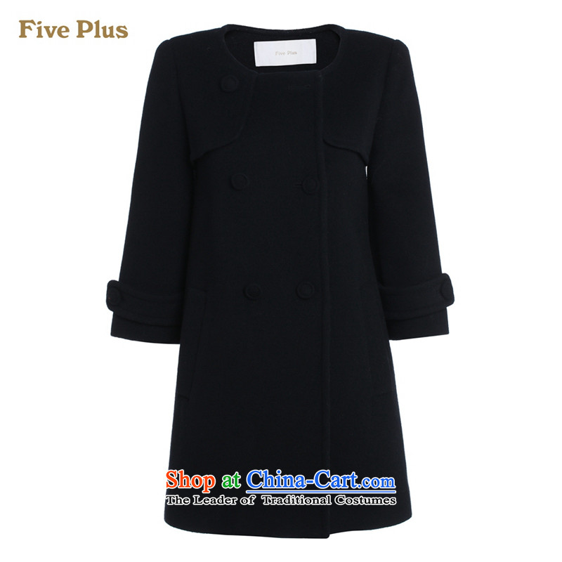 Five new female spring plus double-loose in the long wool overcoats 2151340180? black S(160/84a),five plus,,, 090 shopping on the Internet