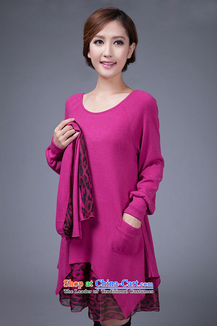 Love Nga shuai 2015 large female Korean Fall/Winter Collections to xl skirts leave two Leopard woolen knitted dresses aubergine XXXL picture, prices, brand platters! The elections are supplied in the national character of distribution, so action, buy now enjoy more preferential! As soon as possible.