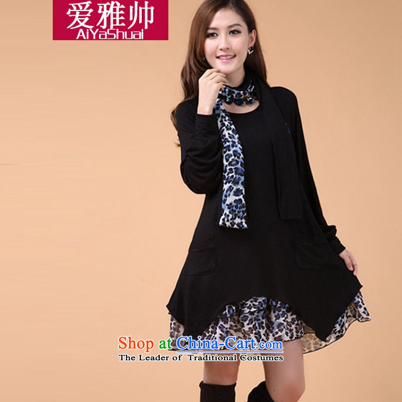 Love Nga shuai 2015 large female Korean Fall/Winter Collections to xl skirts leave two Leopard woolen knitted dresses aubergine XXXL, love Nga Shuai (aiyashuai) , , , shopping on the Internet