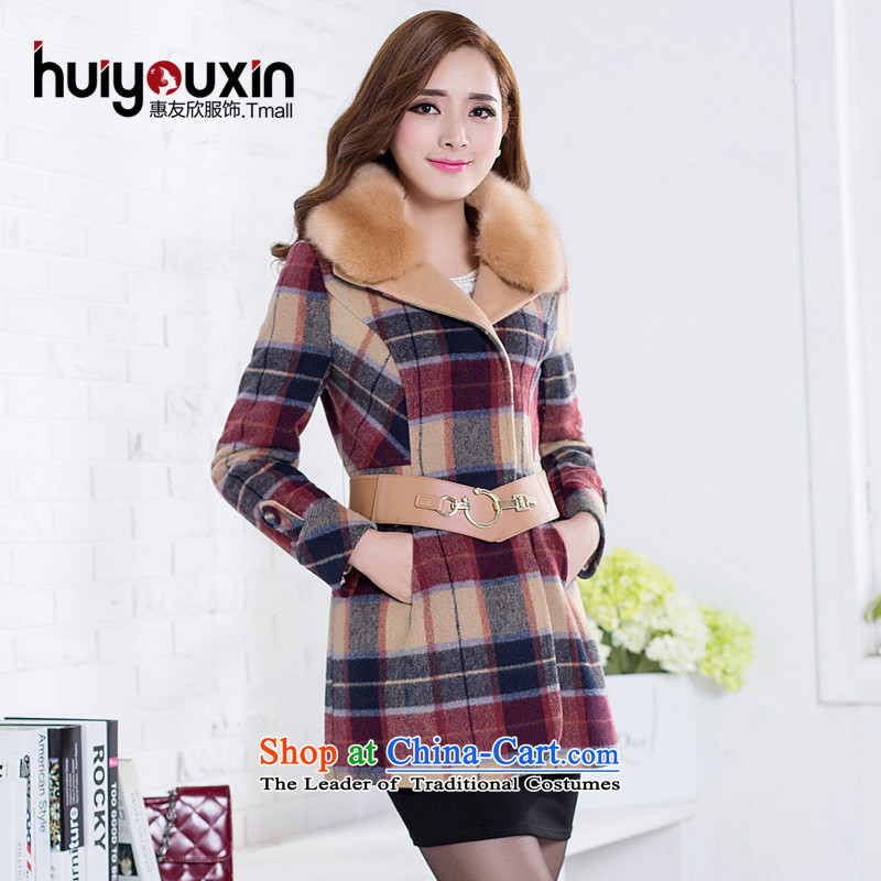 2015 Fall/Winter Collections for larger female Korean to xl cashmere overcoat thick MM THIN thick sister Sau San video? jacket coat thickness gross 4XL, red-Woo Yan (HYX) , , , shopping on the Internet