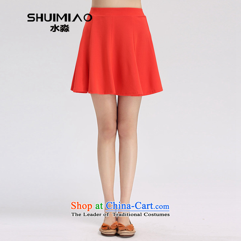 The representative large water 2015 Women's new spring and summer Korean thick mm billowy flounces body short skirts S15CBY4634 3XL red