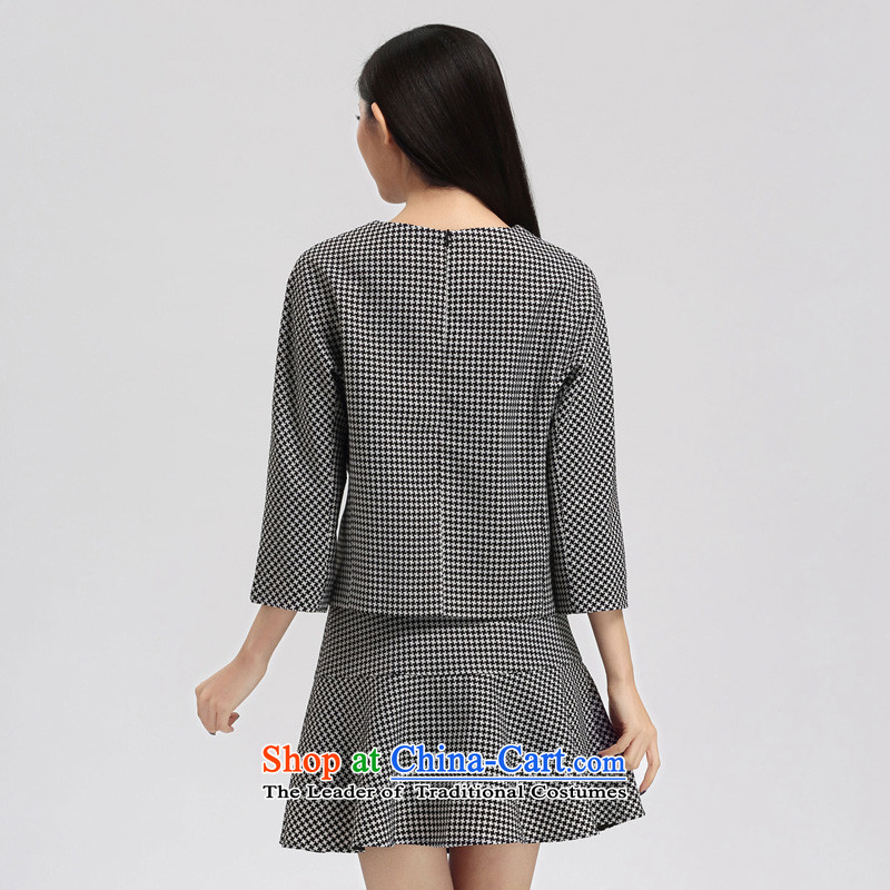 The representative of Korean women water load 2015 new chidori of aristocratic temperament larger t-shirt sweater S15CJ4702 checkered XL, Water Authority (SHUIMIAO) , , , shopping on the Internet
