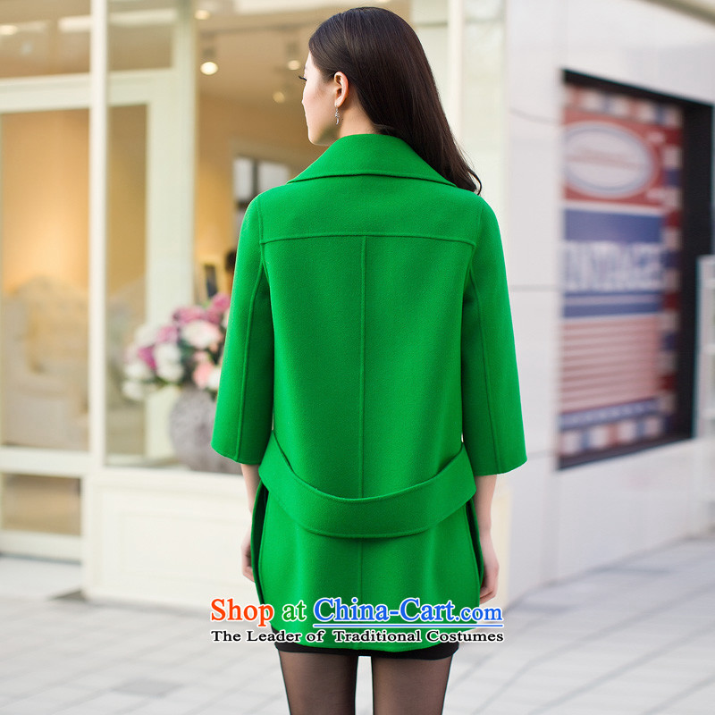 Ho Pui 2015 autumn and winter, double-sided woolen coat new a wool coat gross? Version Korean female jacket long wool coat female green? 7 days for the pre-sale of Pei (lanpei M) , , , shopping on the Internet