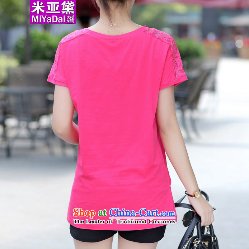The Doi larger female short-sleeved thick sister 2015 new thick sister short-sleeved T-shirt pure cotton to 200 catties, forming the large red XL( 3.8 and recommendations 120-140), the tai jin (MIYADAI) , , , shopping on the Internet