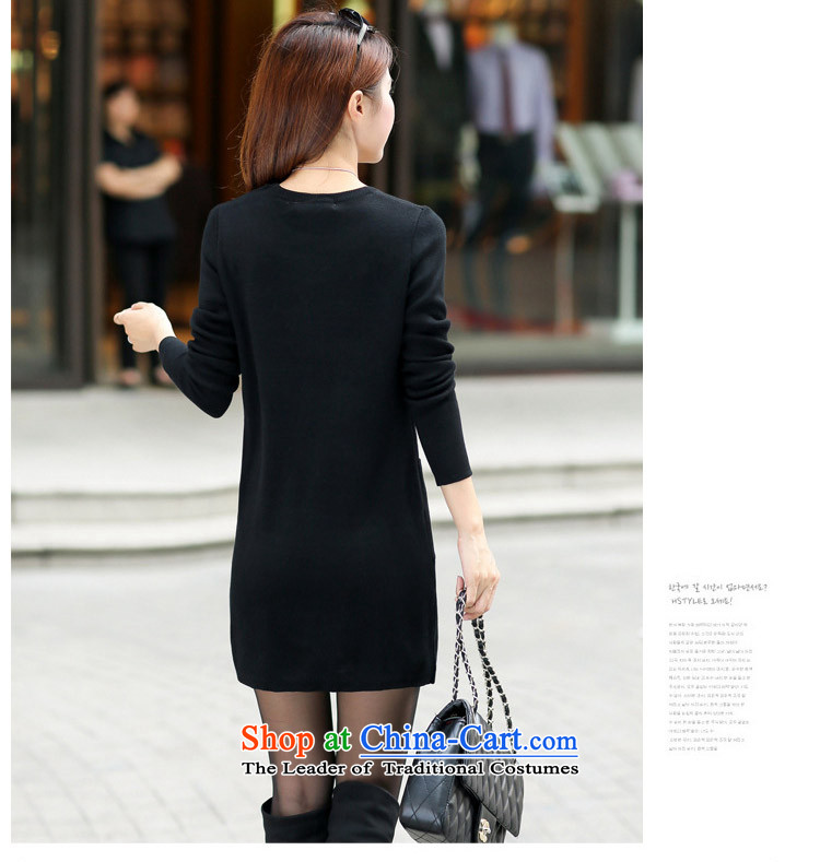 Sophie included 200 catties thick MM plus hypertrophy code 2015 autumn and winter female Korean version of the new long knitting firm long-sleeved dresses light sweater women 4001 Black XXXL picture, prices, brand platters! The elections are supplied in the national character of distribution, so action, buy now enjoy more preferential! As soon as possible.
