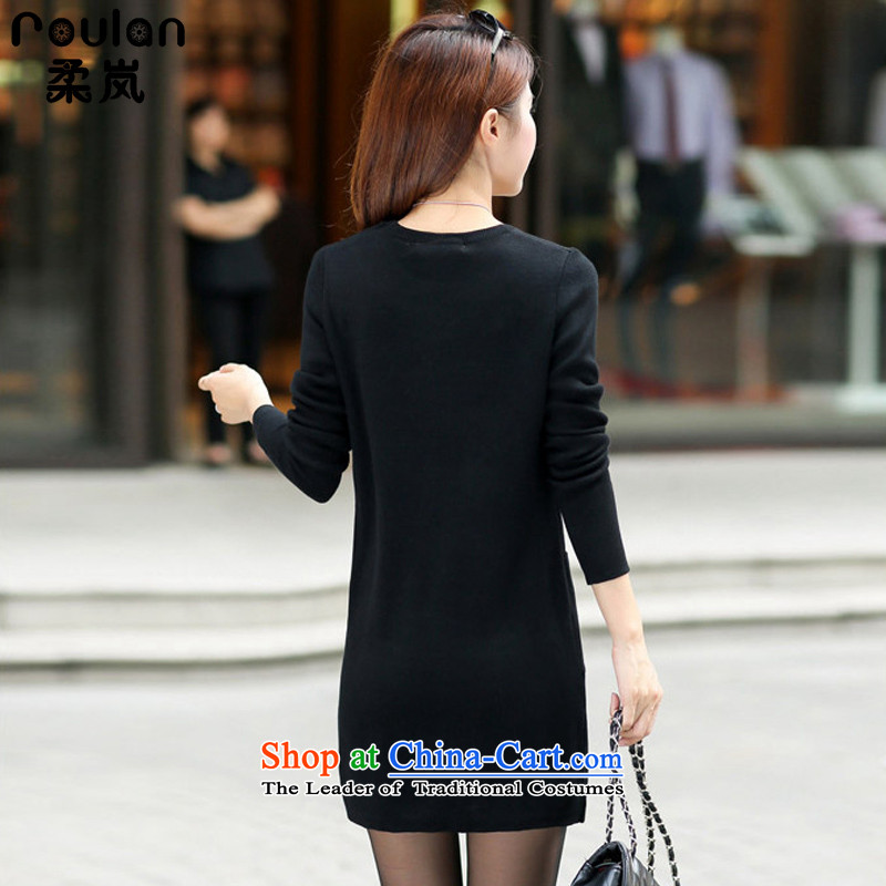 Sophie included 200 catties thick MM plus hypertrophy code 2015 autumn and winter female Korean version of the new long knitting firm long-sleeved dresses light sweater women 4001 Black XXXL, Sophie (ROULAN included) , , , shopping on the Internet