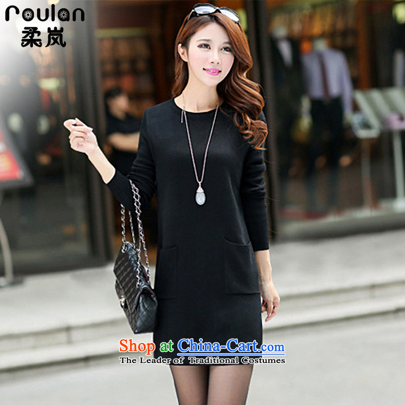 Sophie included 200 catties thick MM plus hypertrophy code 2015 autumn and winter female Korean version of the new long knitting firm long-sleeved dresses light sweater women 4001 Black XXXL, Sophie (ROULAN included) , , , shopping on the Internet
