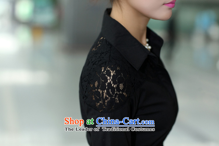  Large ZORMO female lace stitching to xl shirt elastic waist cotton autumn and winter long sleeved shirt black 4XL 155-170 catty picture, prices, brand platters! The elections are supplied in the national character of distribution, so action, buy now enjoy more preferential! As soon as possible.
