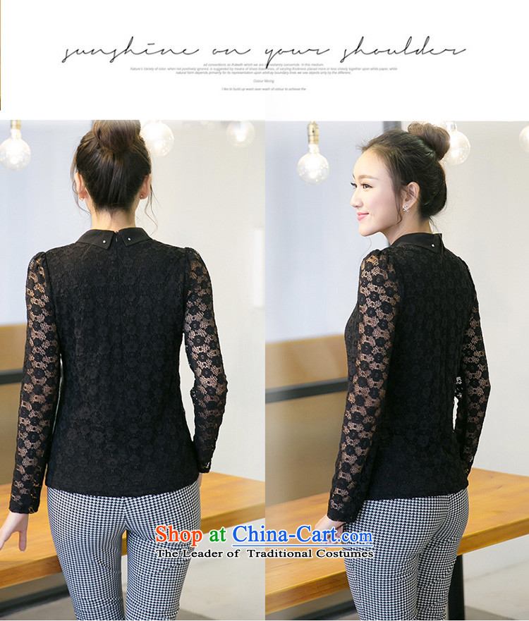 The interpolator auspicious 2015 XL women fall new Korean people thick Sau San video thin OL temperament female lace long-sleeved T-shirt, forming the Netherlands V5026 4XL(180-200 catty wearing black) Picture, prices, brand platters! The elections are supplied in the national character of distribution, so action, buy now enjoy more preferential! As soon as possible.