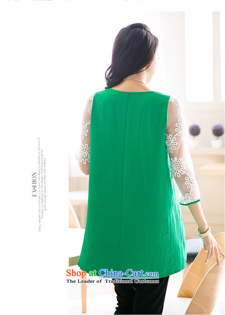 Rui Mei to to increase women's code 2015 Spring/Summer new thick MM loose video thin sweet gauze stitching chiffon dresses V5006 XXXXL green picture, prices, brand platters! The elections are supplied in the national character of distribution, so action, buy now enjoy more preferential! As soon as possible.
