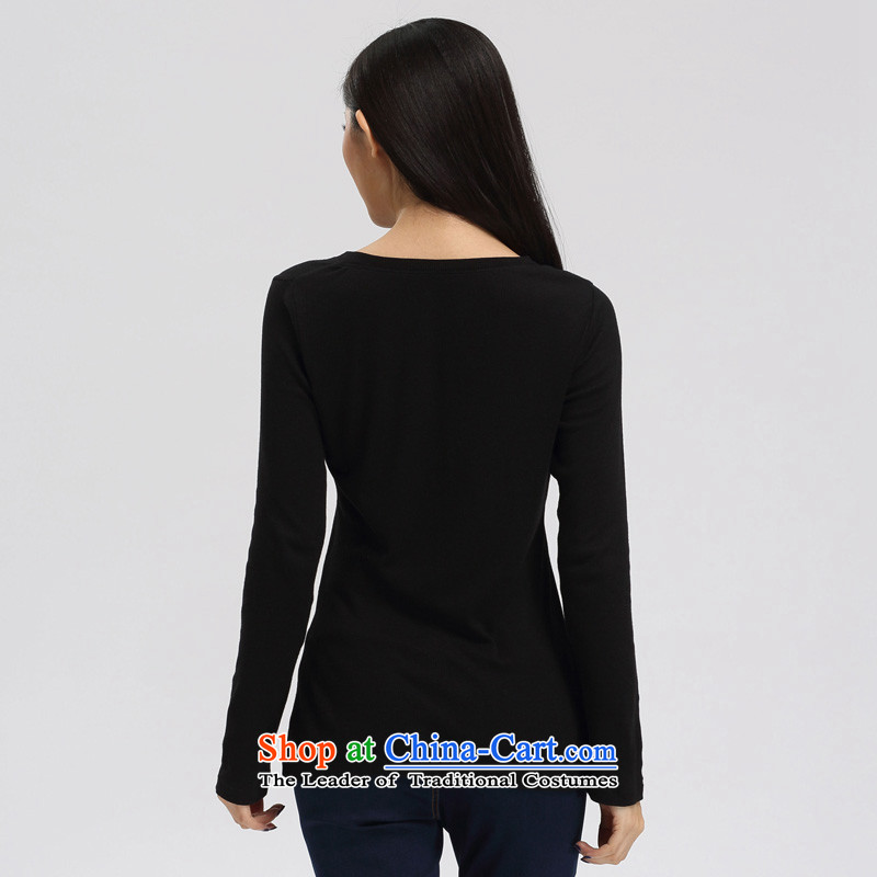 The representative of the water large sister thick women 2015 Spring/Summer new Korean long-sleeved T-shirt, forming the high QK2251 black M Water Authority (SHUIMIAO) , , , shopping on the Internet