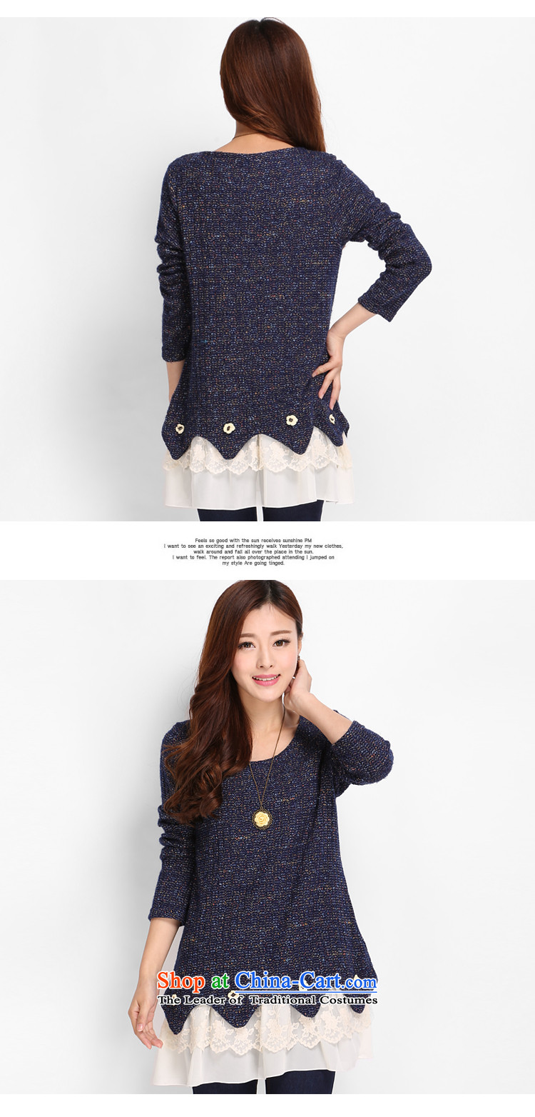 Luo Shani flower code women winter clothing to increase the burden of code 200 thick sister Korean people video thin, Fat Fat mm dresses 8813 sapphire blue 6XL spring sweater new picture, prices, brand platters! The elections are supplied in the national character of distribution, so action, buy now enjoy more preferential! As soon as possible.