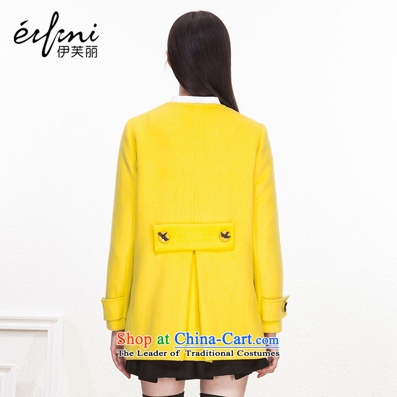 El Boothroyd 2015 Fall/Winter Collections new Korean elegant fleece long single row clip hair? overcoat female 6481237004 Yellow M Lai (eifini, Evelyn) , , , shopping on the Internet