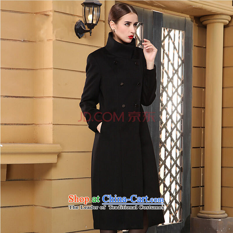 【 SHIKAO PTZ Health 2015 new wool coat is Ms. collar double-long coats and color 165