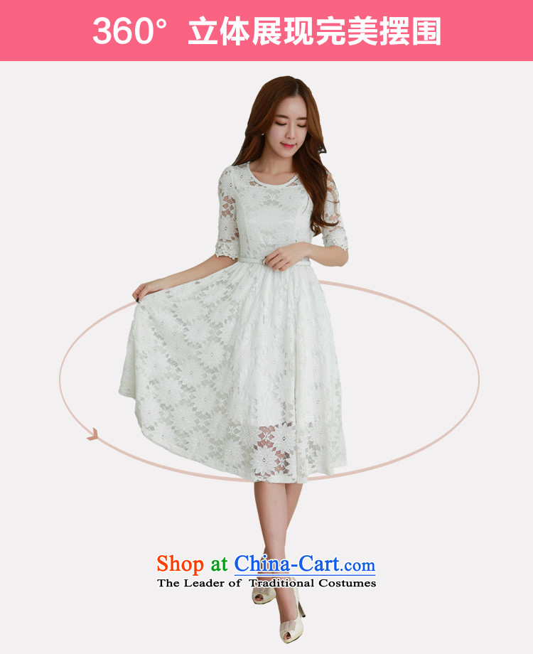 【 C.O.D. package mail as soon as possible new spring 2015 irrepressible lace spend in cuff dresses large Sau San long thin graphics dress skirt white dress White XL approximately 120-135 catty picture, prices, brand platters! The elections are supplied in the national character of distribution, so action, buy now enjoy more preferential! As soon as possible.