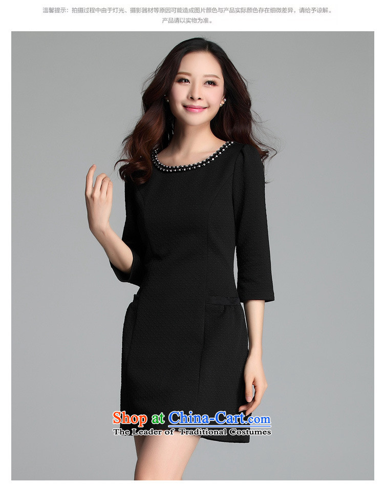 C.o.d. Package Mail 2015 new fall to replace XL OL lady knitted dresses diamond round-neck collar 7 elegant woman dress cuff thick, black 4XL about 175-190 catty picture, prices, brand platters! The elections are supplied in the national character of distribution, so action, buy now enjoy more preferential! As soon as possible.