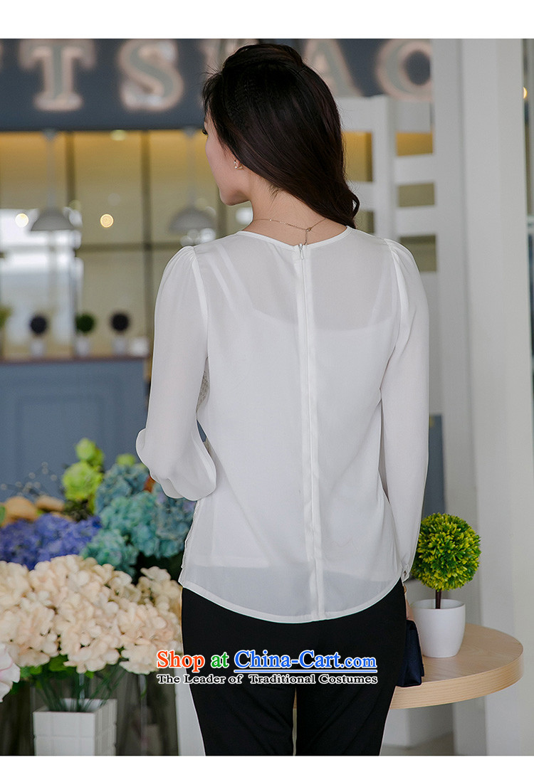 The interpolator auspicious xl women 2015 Autumn new lace stitching OSCE root yarn thick MM video thin bubbles Sau San-sleeve t-shirt, forming the Netherlands V5023 white 3XL( 165-180 for a catty) Picture, prices, brand platters! The elections are supplied in the national character of distribution, so action, buy now enjoy more preferential! As soon as possible.