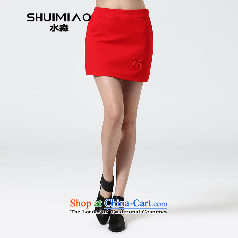 The representative of the water for larger women in the spring of 2015, a new women's body forming the skirt high and stable S15CBY4662 pockets?3XL red