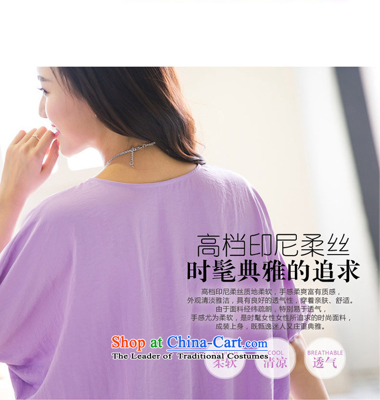 The interpolator auspicious for larger women 2015 thick MM spring and summer New fifth cuff stitching lace bat sleeves loose video thin chiffon T shirt V5029 white L suitable for 100-130 catty) Picture, prices, brand platters! The elections are supplied in the national character of distribution, so action, buy now enjoy more preferential! As soon as possible.
