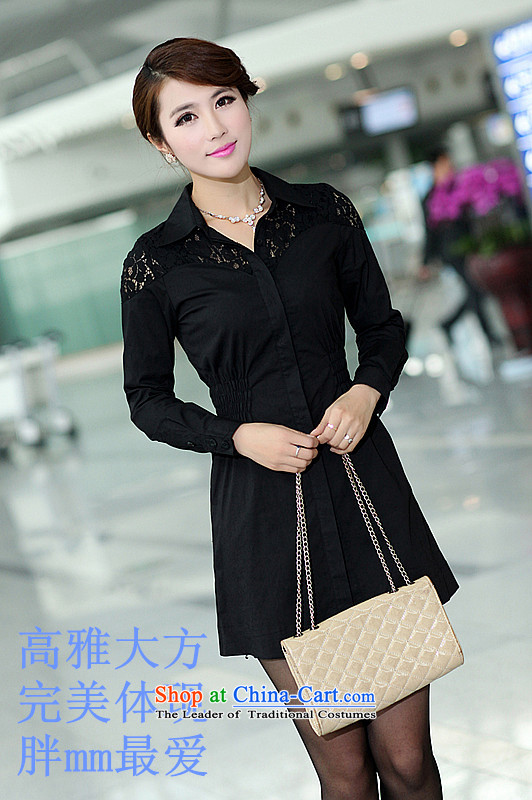 The autumn 2015 new ZORMO Korean female lace stitching to xl casual shirt thick black shirt XXXL king mm 140-155 catty picture, prices, brand platters! The elections are supplied in the national character of distribution, so action, buy now enjoy more preferential! As soon as possible.