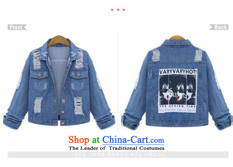 The early spring and autumn 2015 King of soft-code women thick mm video thin spring cowboy jacket to intensify the code 200 catties can penetrate the picture color pictures, prices, xxxxxl brand platters! The elections are supplied in the national character of distribution, so action, buy now enjoy more preferential! As soon as possible.